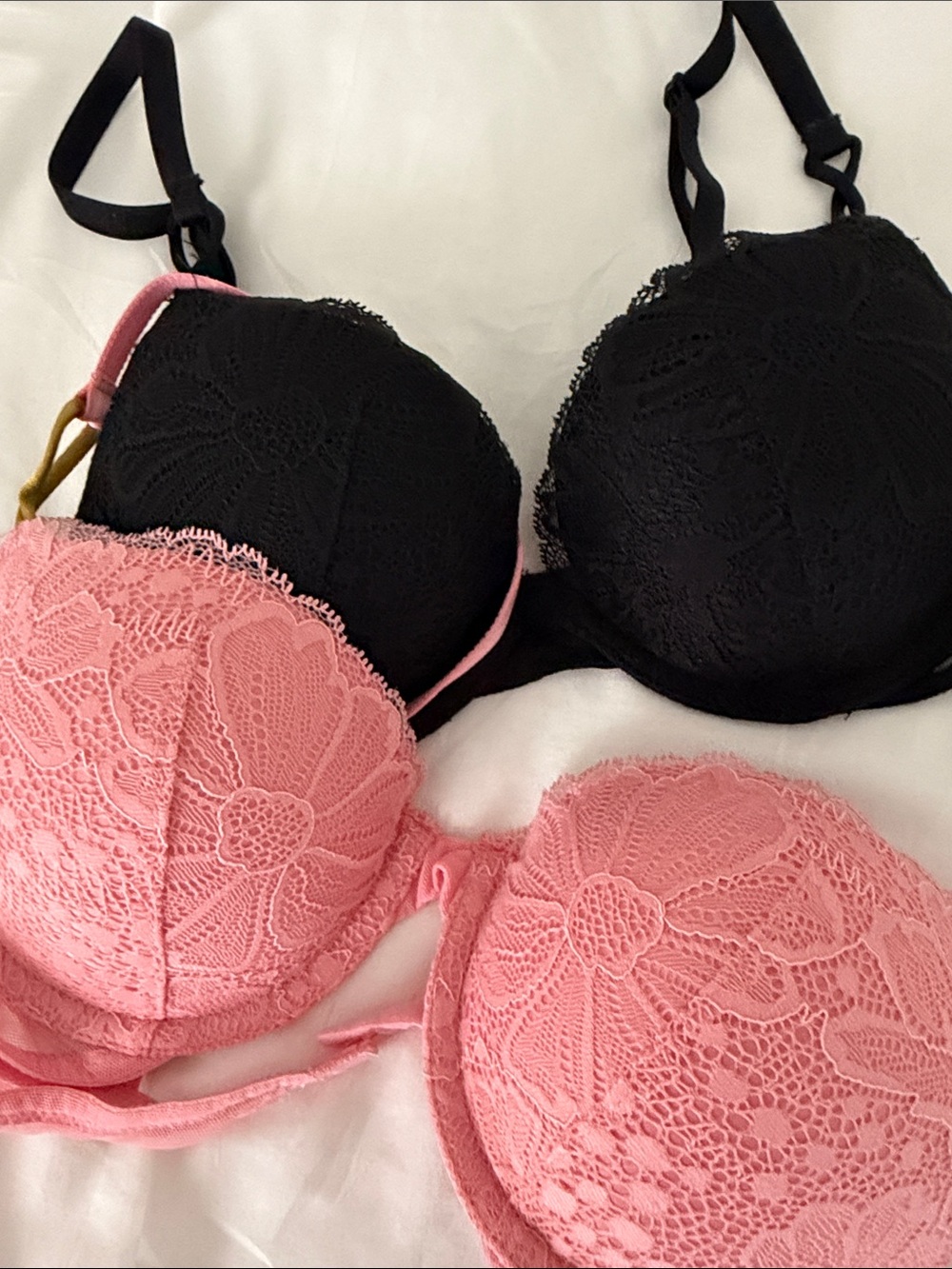 Victoria's Secret Pink & Black Lace Push-Up Bra Duo - Picture 8 of 14